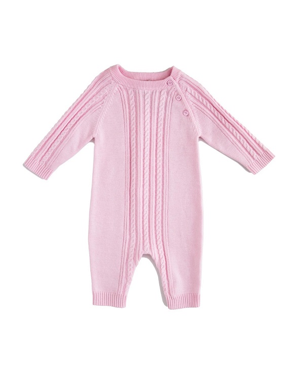 Beanstork | Cable Romper | Candy Pink